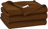 Polar Fleece Blanket (Queen, Chocolate) - Extra Soft Brush Fabric, Super Warm Bed Blanket, Lightweight Couch Blanket, Easy Care Utopia Bedding