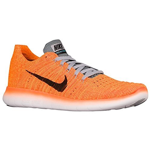 Nike Women's Free Rn Flyknit Running Shoe, Laser Orange/Black/Gamma Blue/Cool Grey, 9 B(M) US