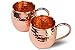Delicious Sphere Copper Mugs Moscow Mule with 2 Straws Solid Handcrafted Copper Hammered Cups Set of 2 - 16oz