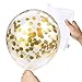 Jishy 40PCS Rose Gold and Gold Confetti Balloons 12 Inches Party Latex Balloons Set for Graduation Birthday Wedding Engagement Decoration