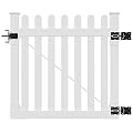 WamBam Traditional 4 by 4-Feet Premium Vinyl Yard and Pool Gate with Powder Coated Stainless Steel Hardware