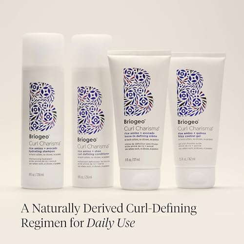 Briogeo Curl Charisma Rice Amino + Avocado Leave-In Defining Crème, Anti Frizz Hair Styling Moisturizer, Leave In Cream for Wavy, Curly, Coily Hair, Boosts Hydration, Vegan, Cruelty-Free