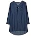 ITFabs Stylish Long Sleeve Asymmetrical Solid Denim Style Tunic Dress