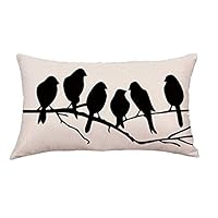 QHB Paint Pillowcase Linen Cotton Decorative Rectangle Throw Pillow Covers Cushion Christmas Decoration for Sofa Bed Car 20x12 Inch (B)