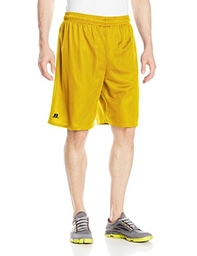 Russell Athletic Men's Mesh Shorts (No Pockets), Gold, Medium