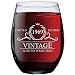 1969 51st Birthday Gifts for Women Men - 15 oz Stemless Wine Glass - 51 Year Old Gift Present Ideas for Mom Dad - Funny Vintage Unique Personalized - Party Anniversary Reunion Decorations Supplies