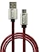 Bastex Gator Skin Rugged Heavy Duty Durable High Speed USB 2.0 Micro USB Charger Cable (2.6 ft) for Galaxy S7 / S7 Edge S6 S5 Note 5 LG G4 and other devices - Red