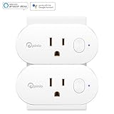 Smart Plug,Mini WiFi Outlet Compatible with Alexa Echo,Google Home and IFTTT,App and Voice Controlled Smart Socket with Energy Monitoring and Timer Function,No Hub Required (110V 16A) - 2Pack