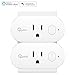 Smart Plug,Mini WiFi Outlet Compatible with Alexa Echo,Google Home and IFTTT,App and Voice Controlled Smart Socket with Energy Monitoring and Timer Function,No Hub Required (110V 16A) - 2Pack