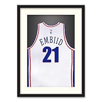 Athletes Jersey Theme Wall Art Black Framed Canvas Prints Home Decoration for Bedroom, Livingroom Ready to Hang - 23x31 inches