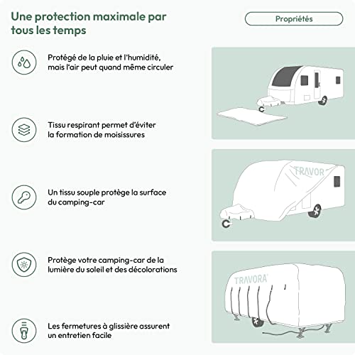 Protective Cover for Camper Vans, Caravan Cover, Camping Car Cover – Size M, Approx. 550 x 250 x 220 cm