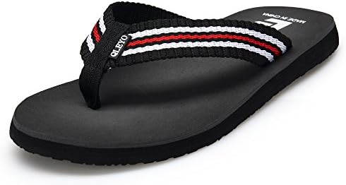 QLEYO Men Sandals Flip Flops Bath Shower Shoes Beach Sandals Comfort Summer Slippers