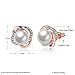 Womens Jewelry 18K Gold Plated Twist Simulated Pearl CZ Stud Earrings