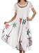 Sakkas Watercolor Palm Tree Tank Caftan Dress