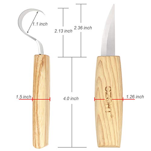 SZQHT Wood Carving Hook Knives Set for Carving Spoons Bowls Kuksa and Cups Right Handed Spoon Carving Tools for Professional Spoon Carvers and Beginners (Bundle C) - Thumbnail 3