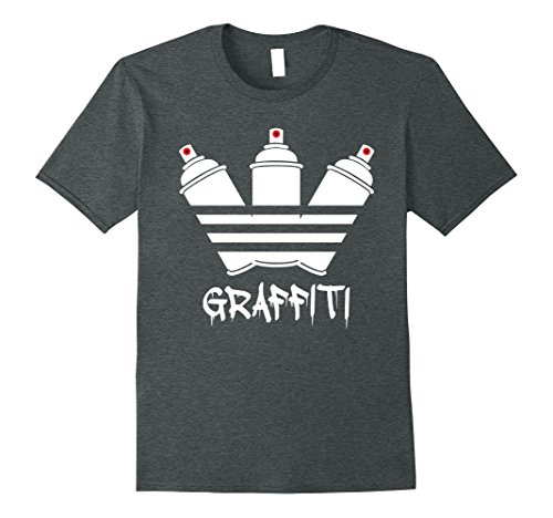 Mens Graffiti Spray Cans Red Nozzle T Shirt XL Dark Heather