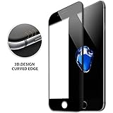iPhone 7 screen protector, G.D.SMITH 3D Curved Fit HD 9H Tempered Glass Screen Protector,edge to edge ballistic glass with Anti-Scratch for iPhone 7 [Bubble Free] (Black-i7)