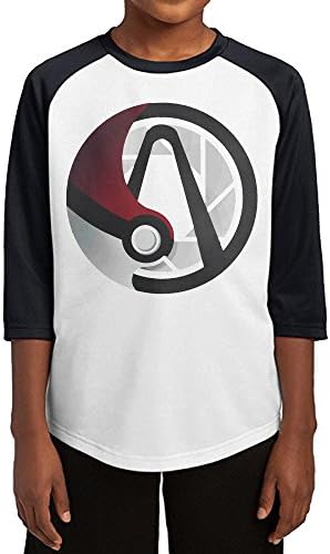 GUYT Youth Boys Pokemon Borderlands Portal 2 Logo Raglan Baseball T Shirt Black Size S