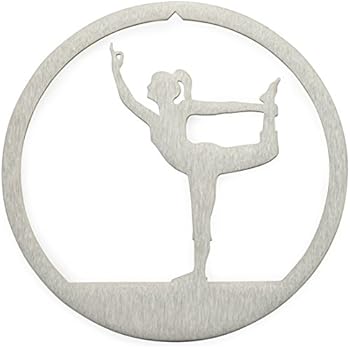Valerie Atkisson Yoga Circle Pose Christmas Ornament, Brushed Steel
