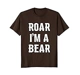 Mens I'm a Bear Halloween Costume T Shirt Large Brown