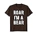 Mens I'm a Bear Halloween Costume T Shirt Large Brown