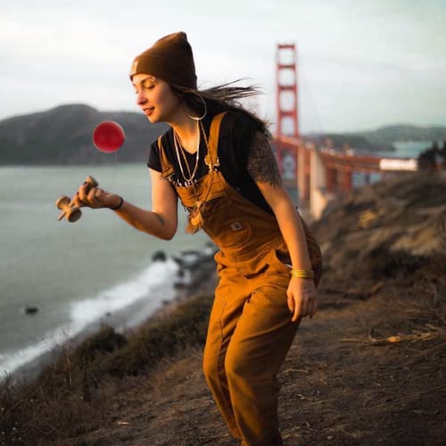 Excefore Wooden Prime Kendama - Cup and Ball Catch Toy for Enhanced Cognitive Skills, Balance, Reflexes, Creativity, and Hand-Eye Coordination - for Beginners (Red)