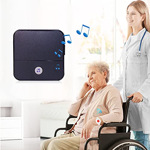 thumbnail image 2 of Wireless Caregiver Pager System - 1 Receiver + 2 Call Buttons With Vibration & 52 Melodies For Elderly Care 2 of 10