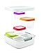 Rubbermaid Balance Pre Portioned Meal Kit Food Storage Containers, White/Gray, 11 Piece Set including Lids |Bento Box Style | Microwave and Dishwasher Safe
