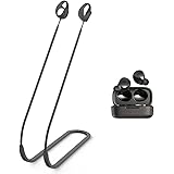 smaate Anti-Lost Strap Compatible with iLuv TB100 Earbuds, Soft Silicone Cord for Sports, Black