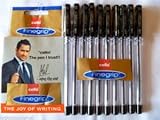 10 X Cello Fine Grip Non-stop Writing Ball Point Pen Black Ink Writing Ballpoint Pen # Brand Ad By Indian Cricketer Mahindera Singh Dhoni