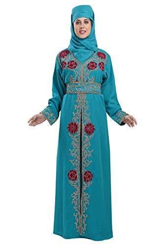 Dubai Party Wear Evening Gown Maghribi Caftan Thobe For Women