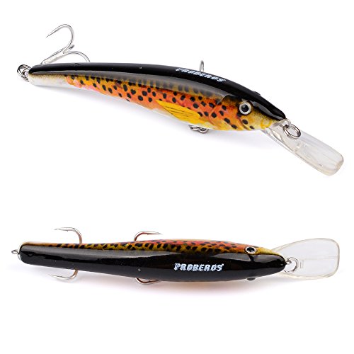 Proberos Crankbaits Set Lure Fishing Hard Baits Swimbaits Boat Ocean Topwater Lures Kit Fishing Tackle Hard Baits Set For Trout Bass Perch Fishing Lures Set (ST50) - Thumbnail 5
