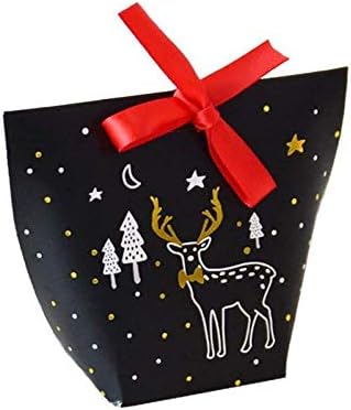 TINGSU Christmas Paper Gift Bag Candy Carrier Xmas Present Candy Cookies Boxes (G)