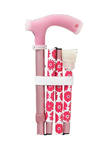 訳ありセール格安 杖 ステッキ かわいい おしゃれ 折りたたみ アルミ製 オーブステッキ 色柄 ピンク フラワー B01jglehmu 最安値挑戦 Firstcity Edu My