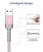 USB Type C Cable 3A Fast Charging, JSAUX(2-Pack 3.3ft+10ft) USB-A to USB-C Charge Braided Cord Compatible with Samsung Galaxy S10 S10E S9 S8 Plus Note 10 9 8,Moto Z,LG G8/G7,USB C Charger(Rose Gold)