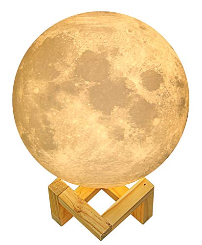 Extra Large Moon Lamp Lighting Night LED 3D Printing Warm Cool White Dimmable Touch Control Brightne