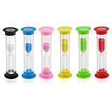 Foxnovo 5pcs 30sec /1min /3mins /5mins /10mins Colorful Hourglass Sandglass Sand Clock Timers (Random Color)