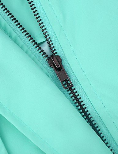 Vessos Womens Hooded Waterproof Active Outdoor Rain Jacket Windbreaker Blue Medium - Thumbnail 4