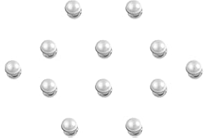 JEWSUN Bridal veil Wedding Veil Weights Magnetic Double Sided Artificial Pearls (White round pearl silver button, 12)