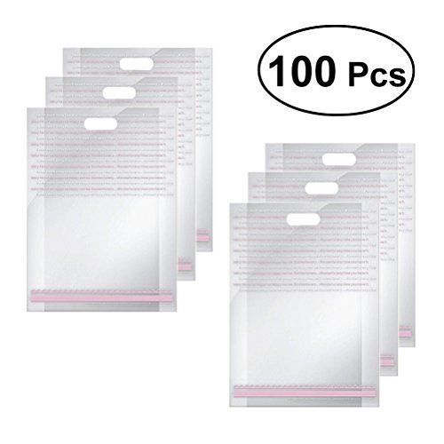 BESTONZON 100pcs Non-Toxic Plastic Bags for Bags Cookie Chocolate Candy Cake Snack Take Out Bags Takeaway Bags- 18x25CM - Thumbnail 7