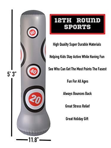 image for 12th Round Sports | Heavy Duty Inflatable Fitness Punching Bag | Activ