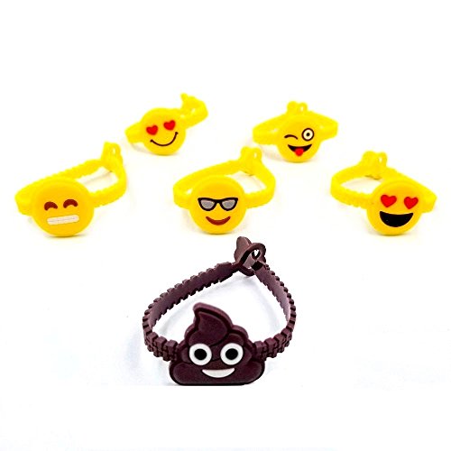 4 JZK+Bracelet+Emoticon+Silicone+Wristband