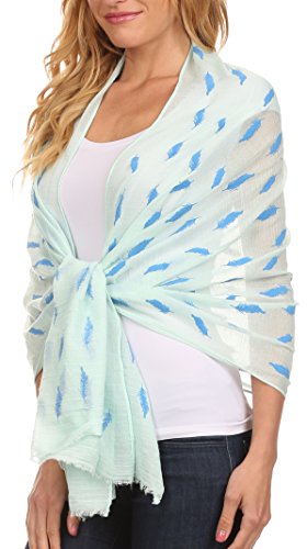 Sakkas CBS-6 - Hillary summer breeze lightweight flowing sheer gauze wrap scarf - 6-Mint - OS