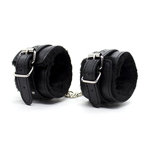 Yeoubi Adjustable Handcuffs PU Leather Soft Wrist Cuffs and Blindfold