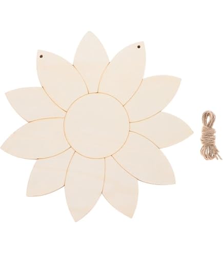 Unfinished Wood Sunflower Shape - Laser Cut Birch Plywood Craft Blank Up To 24 Inches