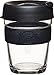 KeepCup 12oz Reusable Coffee Cup. Toughened Glass Cup & Non-Slip Silicone Band. 12-Ounce/Medium, Metal - BMET12
