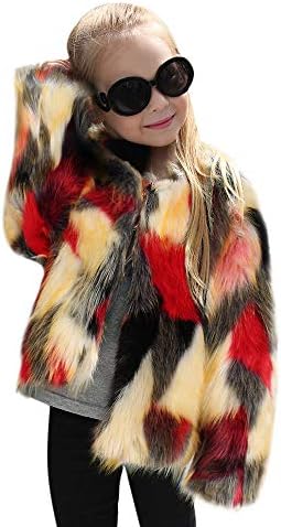 Proumy Toddler Baby Girl Faux Fur Cardigan Coats,Kid Clothes Winter Warm Solid Coat Outwear Jacket for 1-6 Years