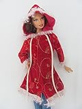 Barbie Doll Clothes Dress: Red Winter Coat Fit 11.5 Inch Dolls
