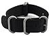 ArtStyle Watch Band with 1.5mm Thickness Quality Nylon Strap and Heavy Duty Brushed Buckle (Black, 24mm)