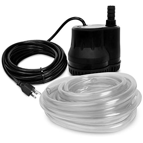 PULACO Swimming Pool Cover Pump (600 GPH 40W), Automatic Shut Off Function Above Ground Pool Drain Pump with 16 ft Power Cord and 16 Foot Tubing